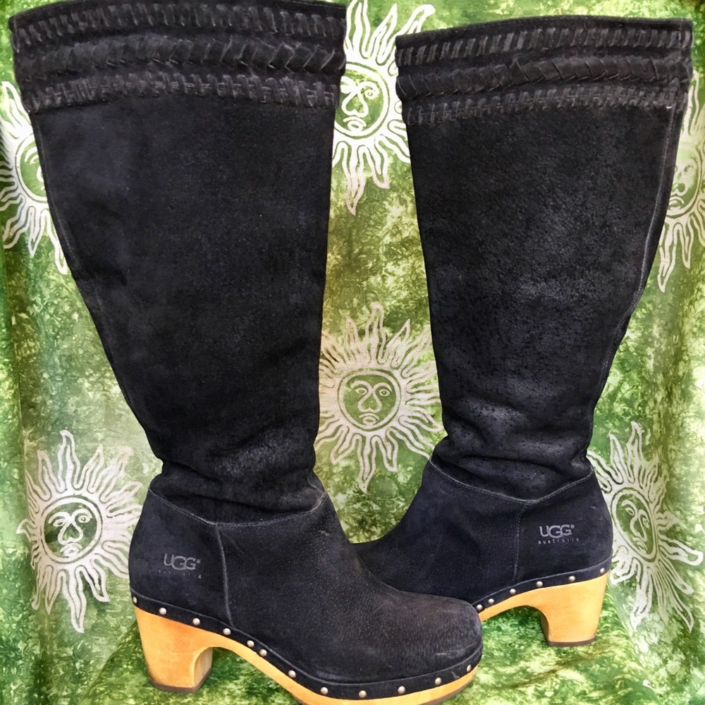 UGG Australia Rosabella Clog Boots- Suede- Black